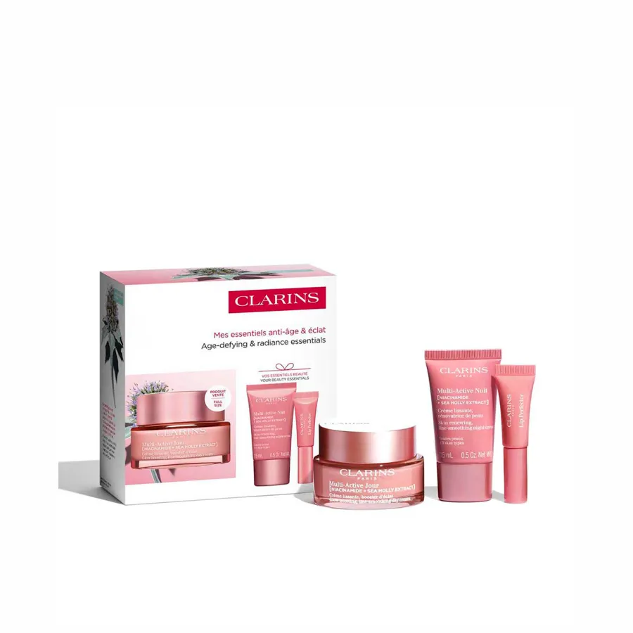Coffret Clarins Multi-Active Jour Crème Lissante Booster D’Éclat Todo o Tipo de Peles
